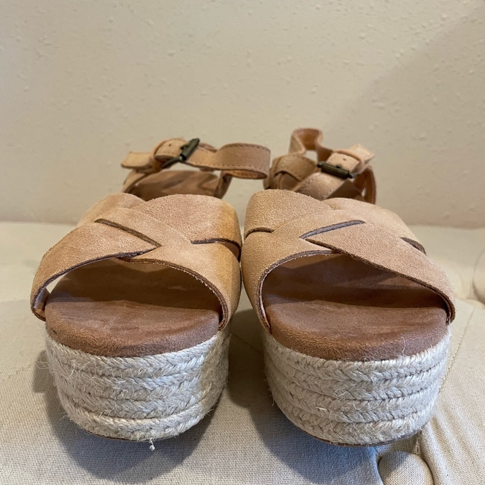 Toms Suede Platform Wedge Sandals - Picture 7 of 16